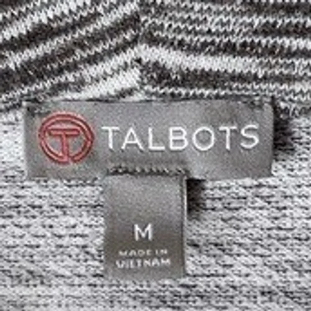 S2 Talbots Space Dye Funnel Neck Top Gray Melange Slouchy Gorpcore Athleisure